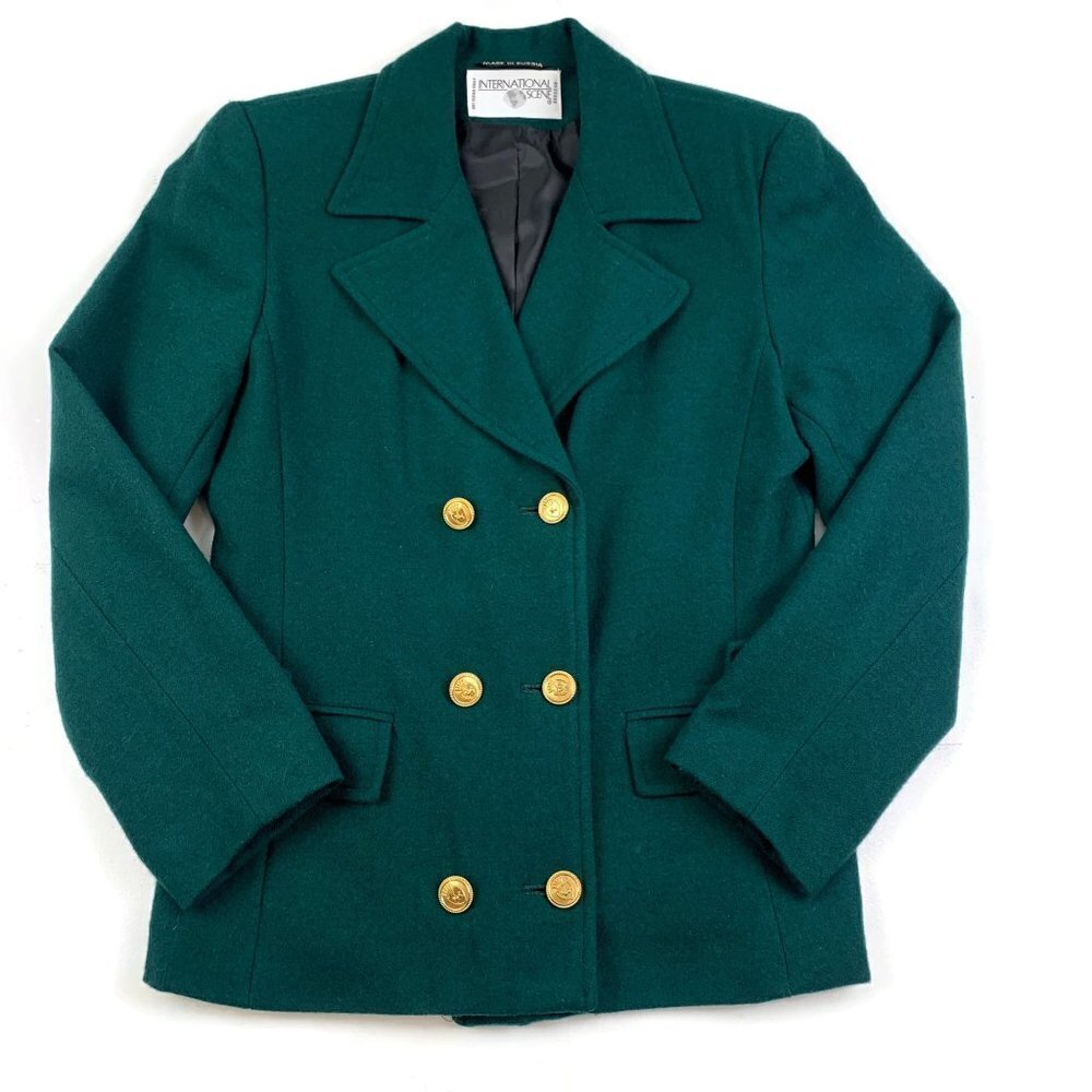 International Scene Made In Russia Wool Blazer/Jacket With Gold Buttons 11/12
